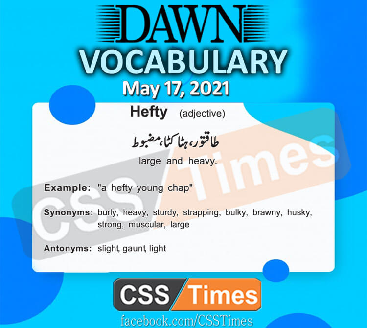 Daily DAWN News Vocabulary with Urdu Meaning (17 May 2021)