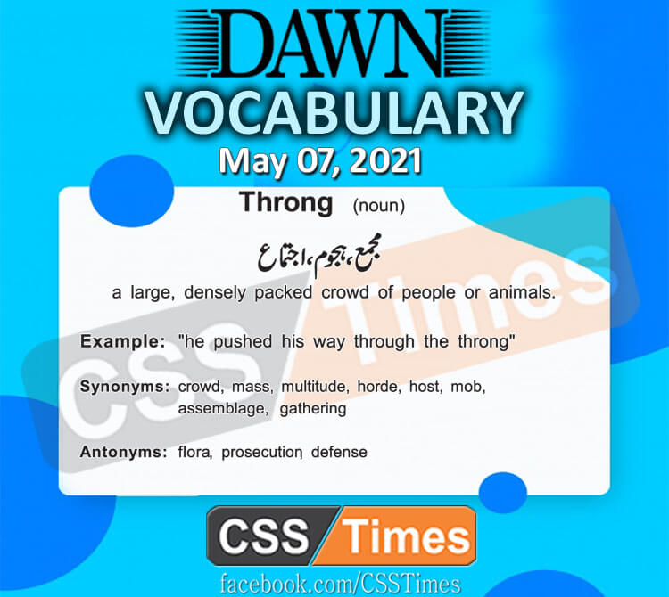 Daily DAWN News Vocabulary with Urdu Meaning (07 May 2021)