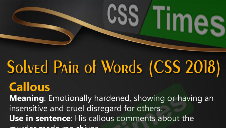 CSS 2018 Pair of Words (Solved CSS 2018 Paper)