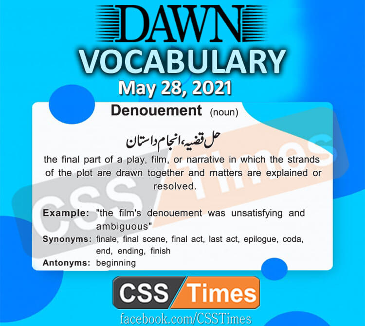 Daily DAWN News Vocabulary with Urdu Meaning (28 May 2021)