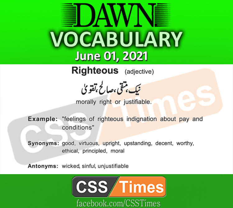 Daily DAWN News Vocabulary with Urdu Meaning (01 June 2021)