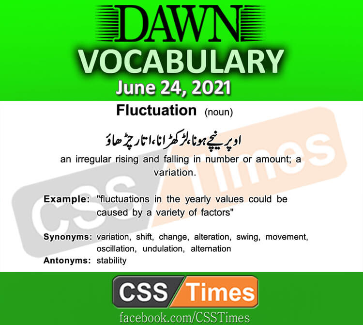 Daily DAWN News Vocabulary with Urdu Meaning (24 June 2021)
