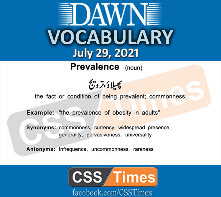 Daily DAWN News Vocabulary with Urdu Meaning (29 July 2021)