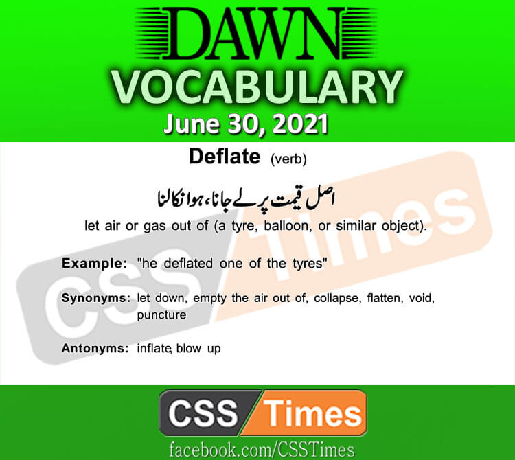 Daily DAWN News Vocabulary with Urdu Meaning (30 June 2021)