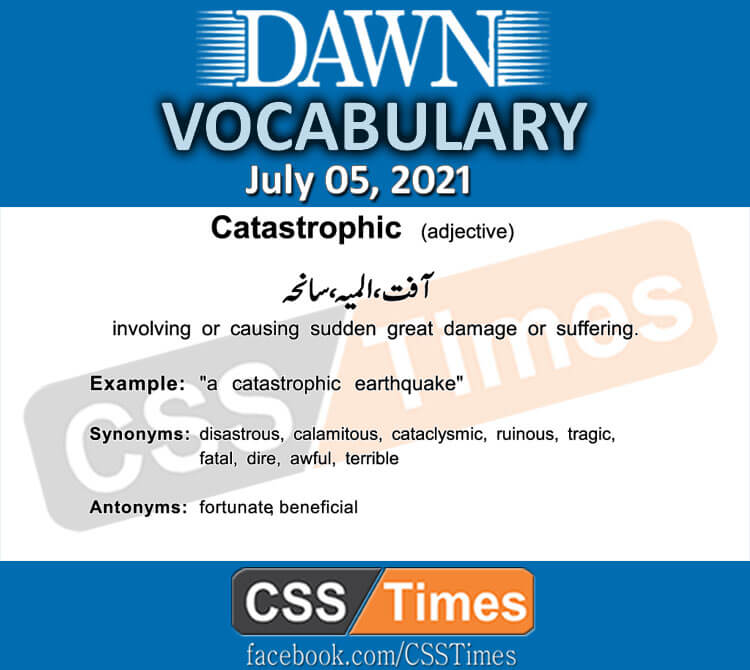 Daily DAWN News Vocabulary with Urdu Meaning (05 July 2021)