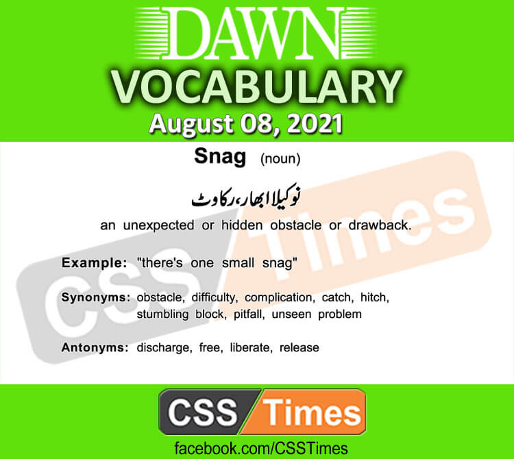 Daily DAWN News Vocabulary with Urdu Meaning (08 August 2021)