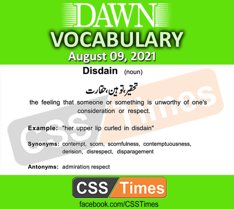 Daily DAWN News Vocabulary with Urdu Meaning (09 August 2021)