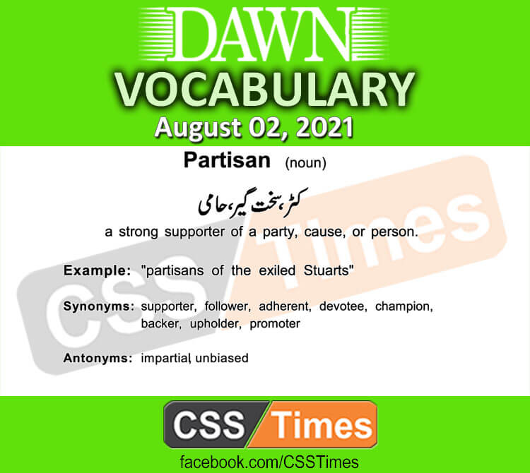 Daily DAWN News Vocabulary with Urdu Meaning (02 August 2021)