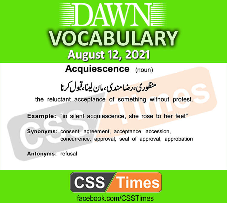 Daily DAWN News Vocabulary with Urdu Meaning (12 August 2021)