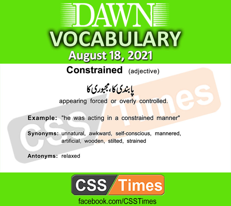 Daily DAWN News Vocabulary with Urdu Meaning (18 August 2021)
