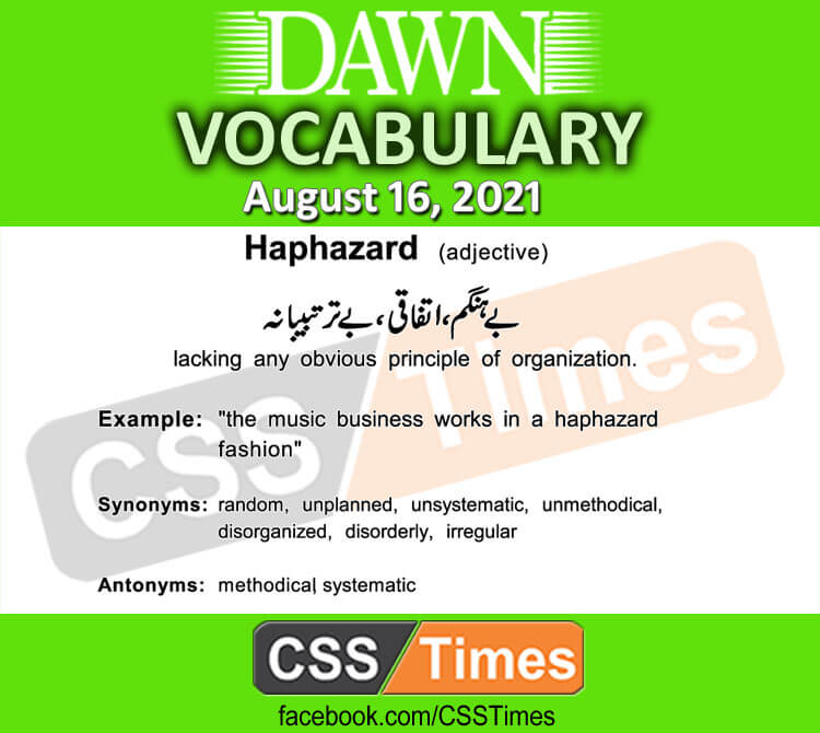 Daily DAWN News Vocabulary with Urdu Meaning (15 August 2021)