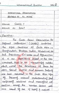 SAARC Hand Written Notes