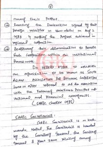 SAARC Hand Written Notes
