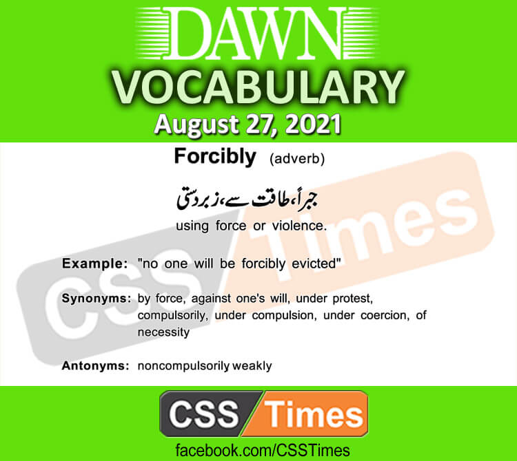 Daily DAWN News Vocabulary with Urdu Meaning (27 August 2021)
