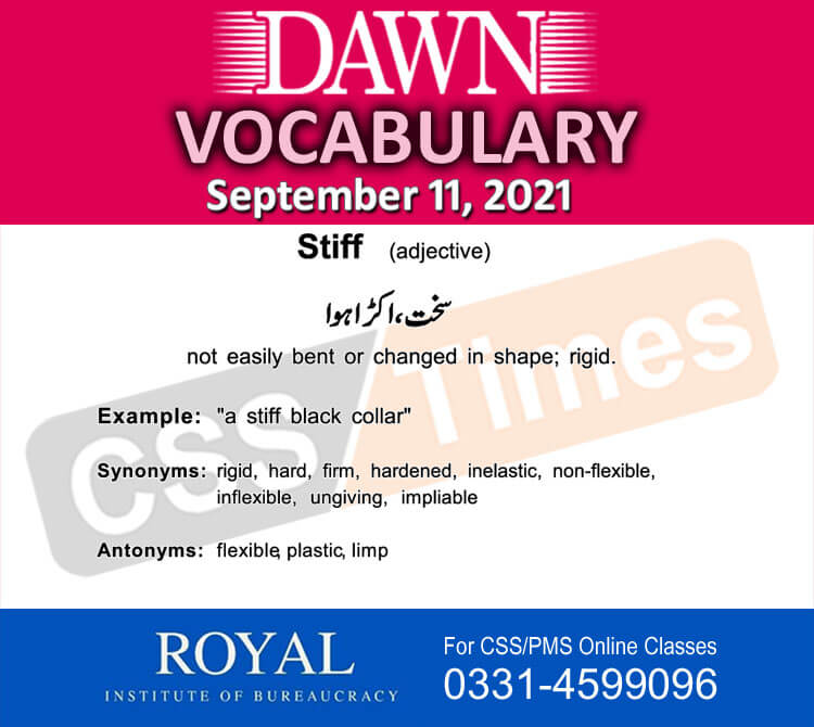 Daily DAWN News Vocabulary with Urdu Meaning (11 September 2021)