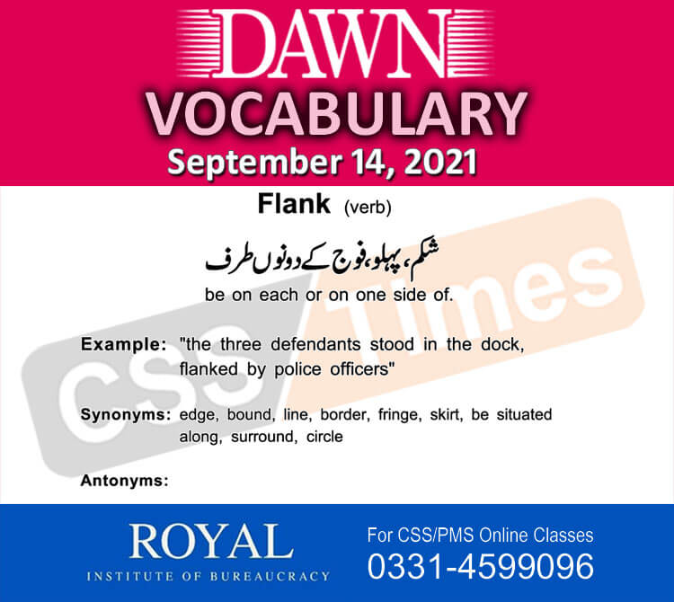 Daily DAWN News Vocabulary with Urdu Meaning (14 September 2021)
