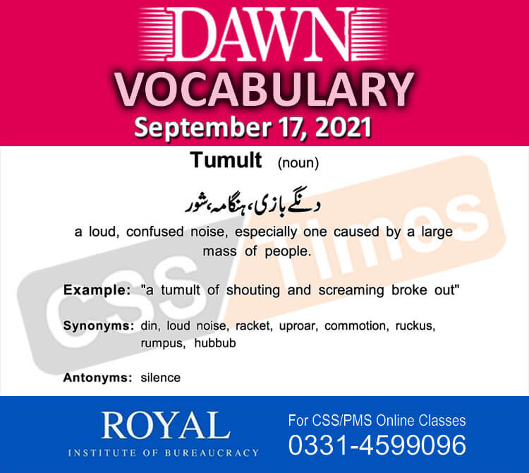 Daily DAWN News Vocabulary with Urdu Meaning (17 September 2021)