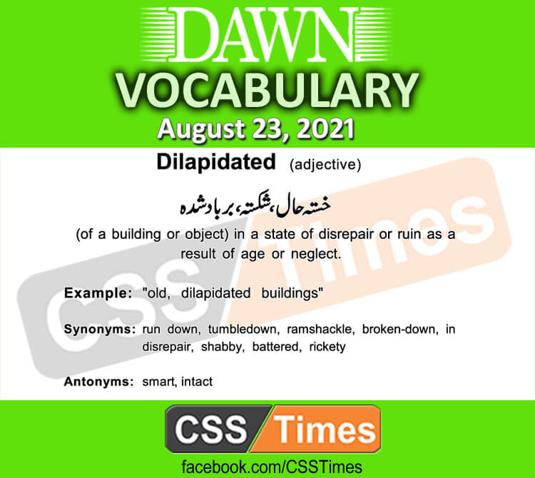 Daily DAWN News Vocabulary with Urdu Meaning (23 August 2021)