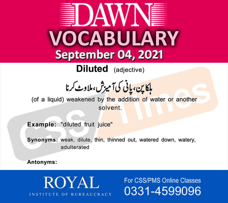 Daily DAWN News Vocabulary with Urdu Meaning (04 September 2021)