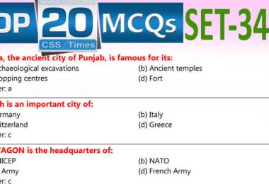 Daily Top-20 MCQs for CSS Screening Test, PMS, PCS, FPSC (Set-34)
