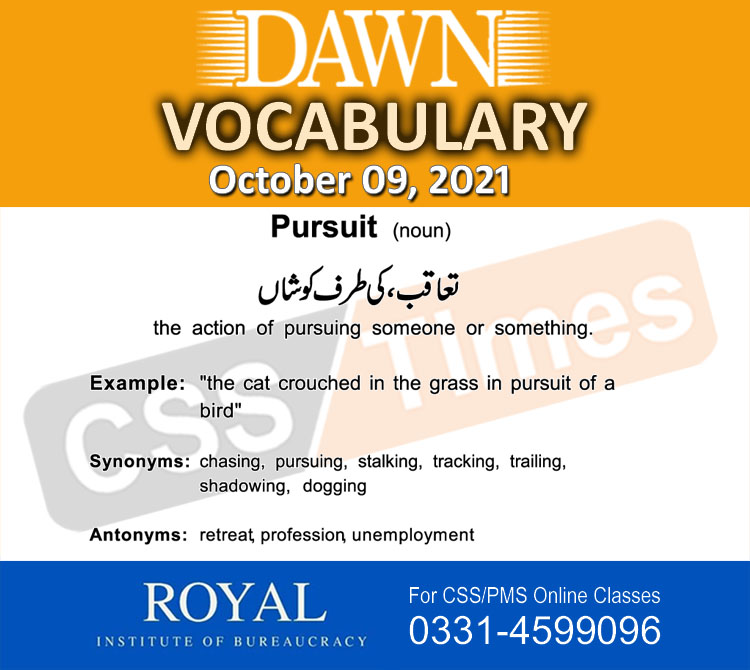 Daily DAWN News Vocabulary with Urdu Meaning (09 October 2021)