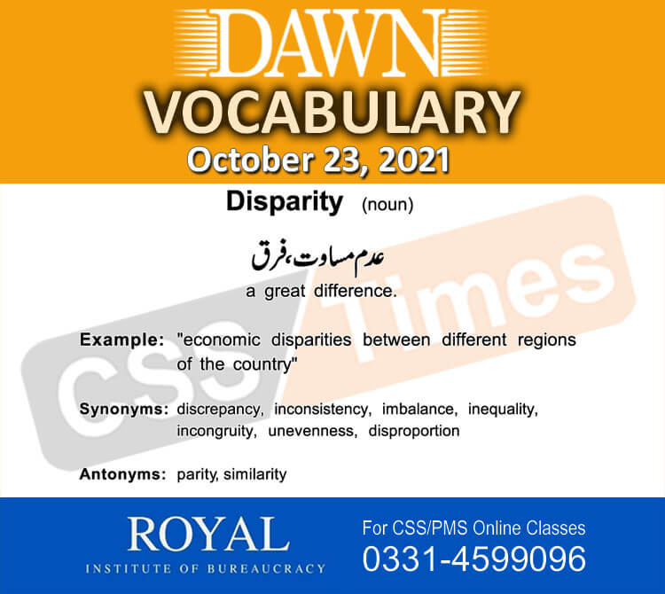 Daily DAWN News Vocabulary with Urdu Meaning (23 October 2021)