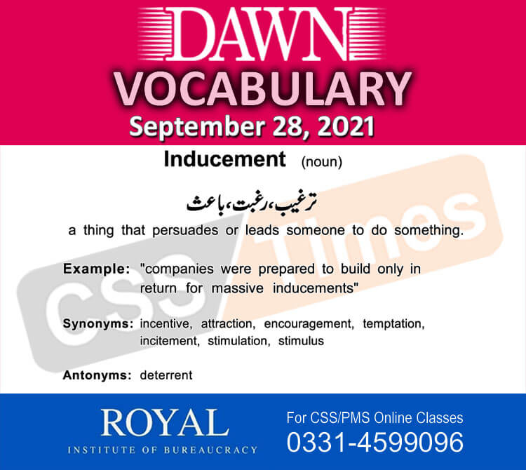 Daily DAWN News Vocabulary with Urdu Meaning (29 September 2021)