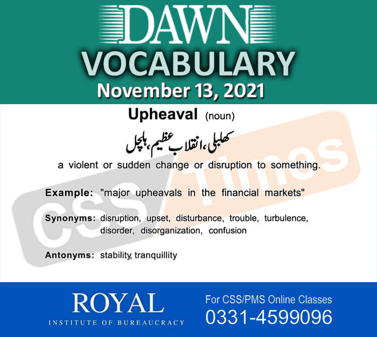 Daily DAWN News Vocabulary with Urdu Meaning (13 November 2021)