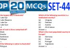 Daily Top-20 MCQs for CSS Screening Test, PMS, PCS, FPSC (Set-44)