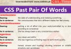 CSS Past Pair Of Words (Download in PDF)