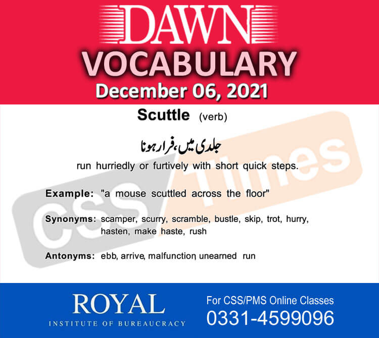 Daily DAWN News Vocabulary with Urdu Meaning (06 December 2021)