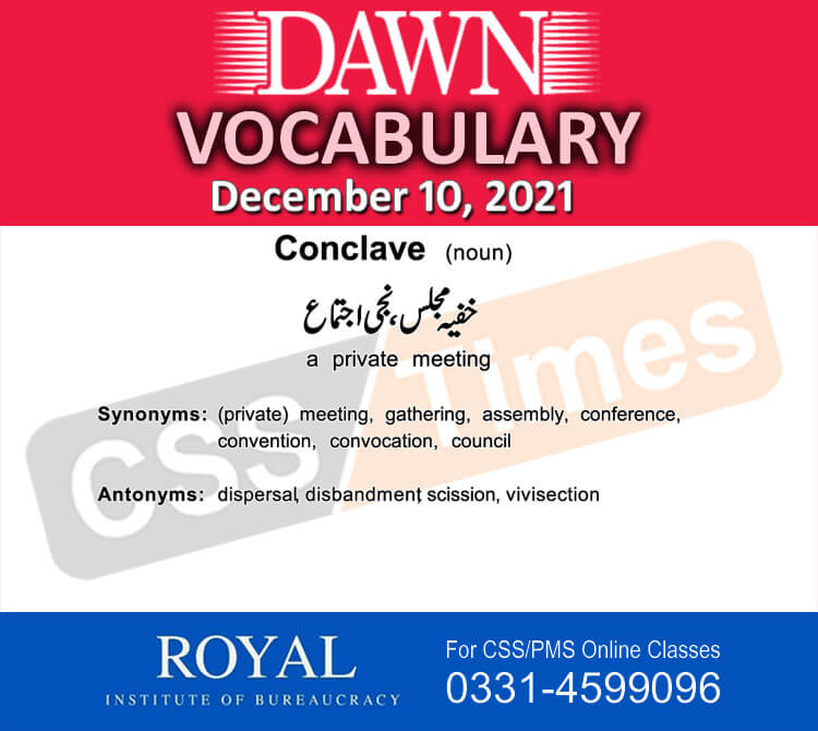 Daily DAWN News Vocabulary with Urdu Meaning (10 December 2021)