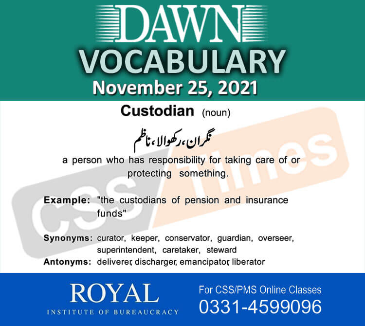 Daily DAWN News Vocabulary with Urdu Meaning (25 November 2021)