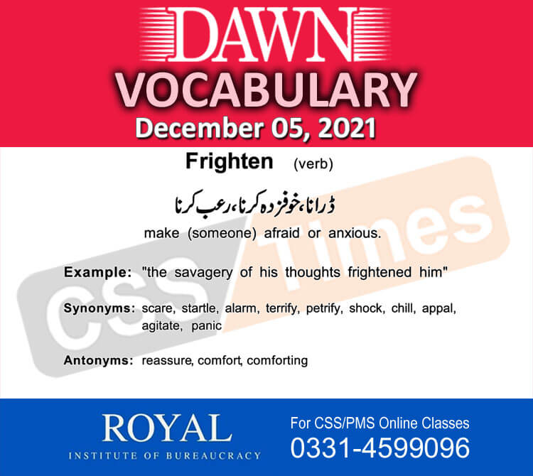 Daily DAWN News Vocabulary with Urdu Meaning (05 December 2021)