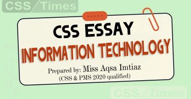 CSS ESSAY on “Information Technology”