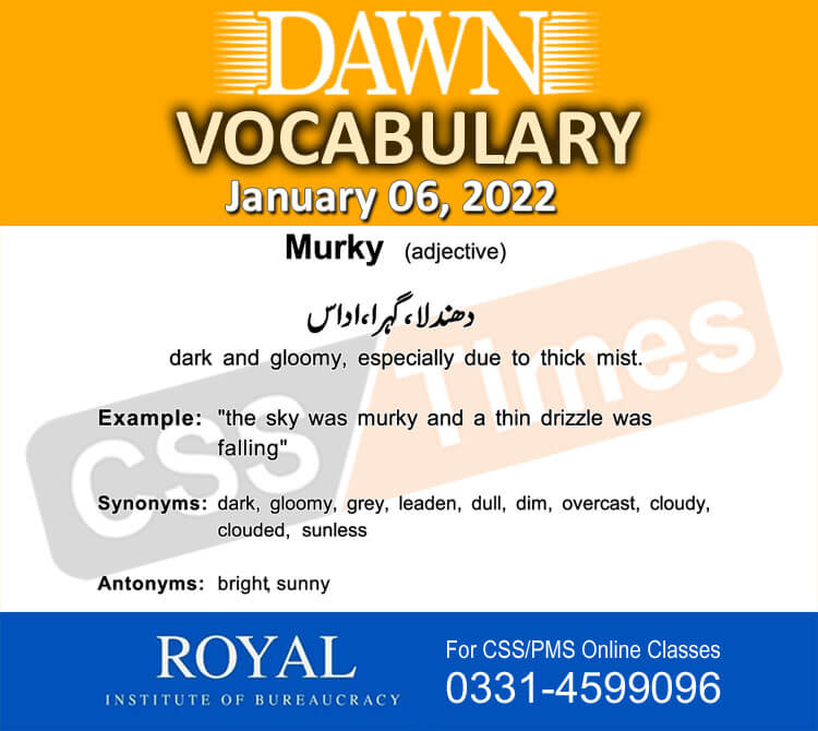 Daily DAWN News Vocabulary with Urdu Meaning (06 January 2022)