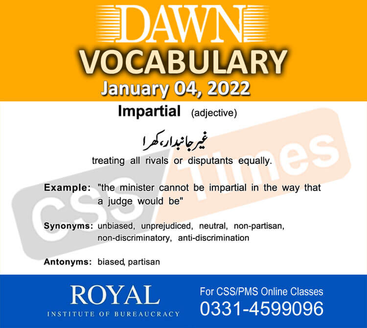 Daily DAWN News Vocabulary with Urdu Meaning (04 January 2022)