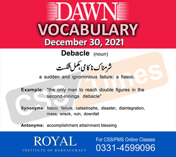 Daily DAWN News Vocabulary with Urdu Meaning (30 December 2021)