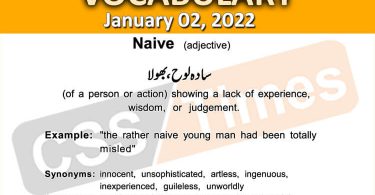 Daily DAWN News Vocabulary with Urdu Meaning (02 January 2022)