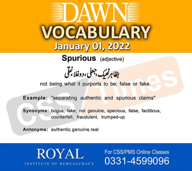Daily DAWN News Vocabulary with Urdu Meaning (01 January 2022)