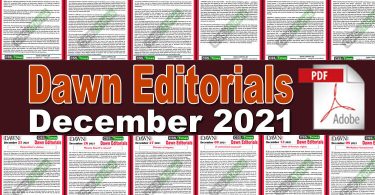 Dawn Editorials December 2021 (Complete PDF)