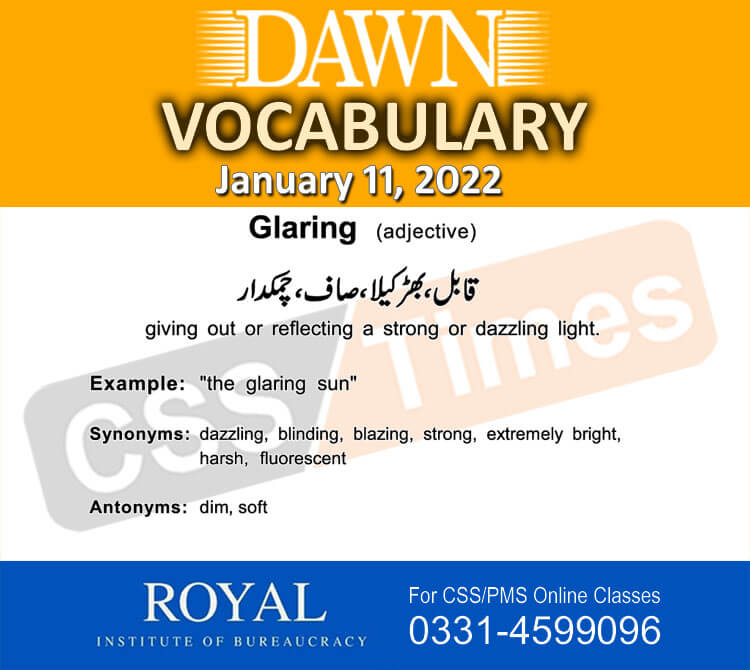 Daily DAWN News Vocabulary with Urdu Meaning (11 January 2022)