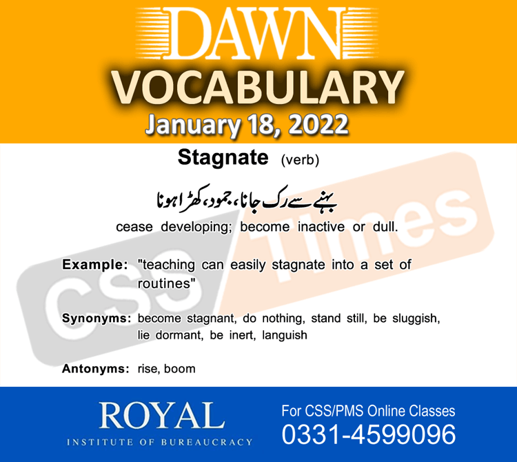 Daily DAWN News Vocabulary with Urdu Meaning (18 January 2022)