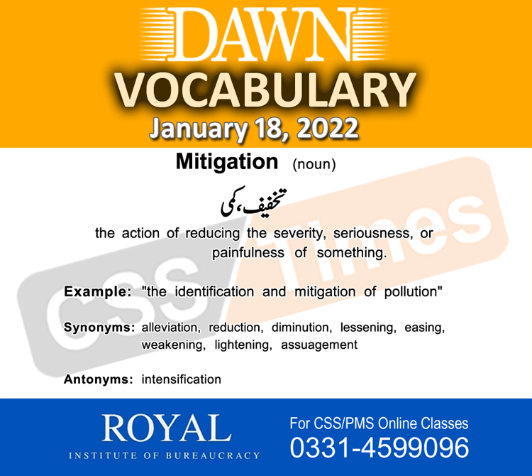 Daily DAWN News Vocabulary with Urdu Meaning (18 January 2022)