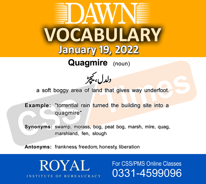 Daily DAWN News Vocabulary with Urdu Meaning (19 January 2022)