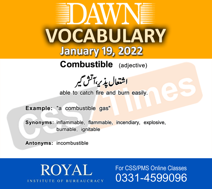 Daily DAWN News Vocabulary with Urdu Meaning (19 January 2022)