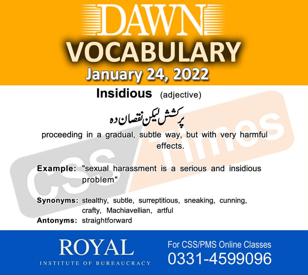 Daily DAWN News Vocabulary with Urdu Meaning (24 January 2022)