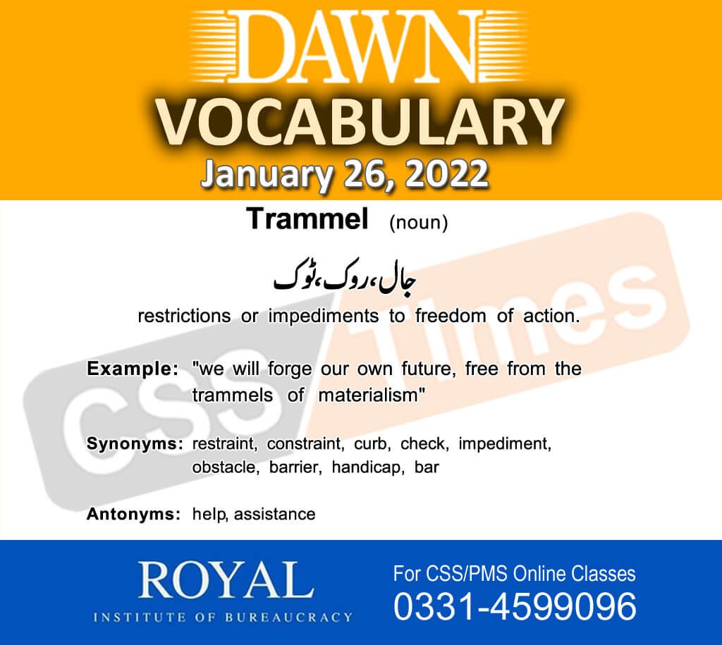 Daily DAWN News Vocabulary with Urdu Meaning (26 January 2022)