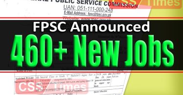 FPSC Announced New Jobs Opportunities (Advertisement No. 01/2022)