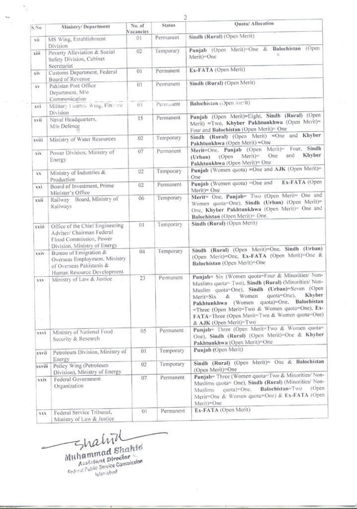 FPSC Jobs Advertisement